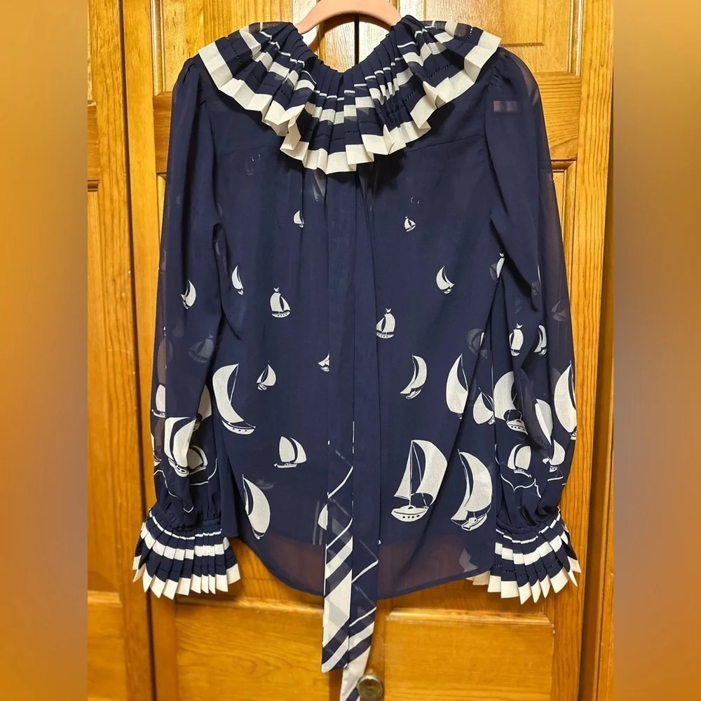 Zimmermann Sailboat Printed Blouse - Top - Size 1 - Picture 8 of 9